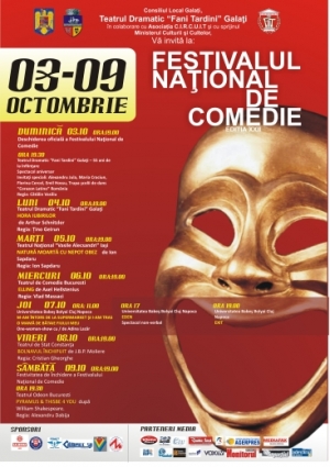 Afis spectacol A XXII-a ediţie a Festivalului Naţional de Comedie